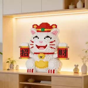 Mèo May Mắn Khối Xây Dựng Heo Đất Đồ Chơi Tương Thích Lego Khối Xây Dựng Series Các Hạt Lắp Ráp