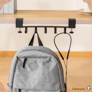 Móc bên bàn làm việc CHEESELY, Móc treo di động có thể tháo rời, Giá đỡ túi xách đa chức năng bằng thép Carbon di động Bàn làm việc
