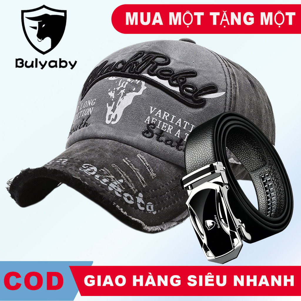 Combo Mũ Bóng Chày Rửa Retro Mỹ Dây Da Cao Cấp Cho Nam