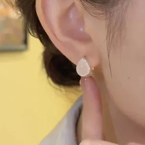 Niche Design Feel Ice Trong Suốt Opal Hai Mặt Giọt Nước Bông Tai Tinh Tế Phù Hợp Với Bông Tai Sang Trọng Nhẹ Sang Trọng Đơn Giản Bông Tai 6.16