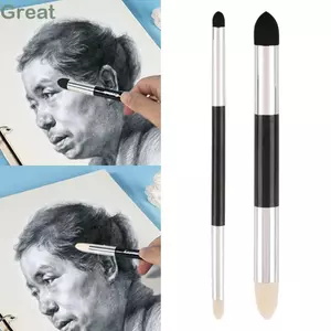 GREA 2 Cái / bộ Phác Thảo Chà Bàn Chải, Xử Lý Chi Tiết Bề Mặt Có Thể Tái Sử Dụng Kết Xuất Phác Thảo Bút Bàn Chải, Đầu Đôi Bền Đẹp Có Thể Giặt Nghệ Thuật Phác Thảo Bút Lau Nghệ Sĩ