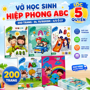 Tập Học Sinh Hiệp Phong ABC 200 Trang ĐL 70/80gsm (4/5 Ô Ly - Chính Hãng)