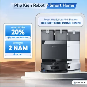Robot hút bụi lau nhà Ecovacs Deebot T30C Prime Omni - Lực hút 25.000Pa - OZMO™Turbo 2.0 - Trạm OMNI - BH 24 Tháng