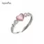 AqToCna Bạc Màu Nhẫn Trái Tim Màu Hồng Opal Sáng Tạo Nhẫn Vintage Thẩm Mỹ Dễ Thương Punk Nhẫn Dành Cho Nữ Quyến Rũ Phụ Kiện Trang Sức AqToCna