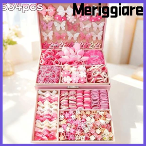 Bộ kẹp tóc MERIGGIARE, Bộ phụ kiện tóc co giãn cho bé gái, Nơ nhẹ Barrettes Bé gái mặc hàng ngày