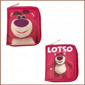 SQ11 Câu Chuyện Đồ Chơi Lotso Gấu Dâu Hoạt Hình Hồng Hồng Sinh Viên Ngắn Dây Kéo Ví Bé Gái Quà Tặng Dung Tích Lớn Thời Trang