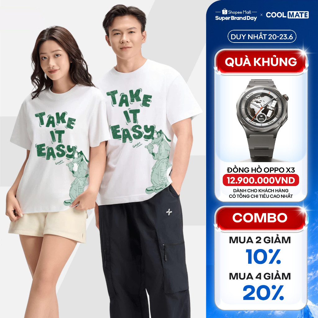 [MUA 4 GIẢM 20%][BST MIRL]Áo thun nam nữ 100% Cotton Relaxed Fit IN Take It Easy - Coolmate