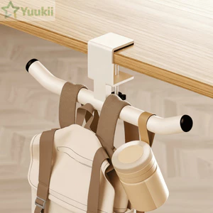 Giá đỡ ba lô YUUKII, Móc để bàn góc tròn có thể điều chỉnh, Thép Carbon Dễ dàng lắp đặt Móc đa năng Không khoan Đồ dùng văn phòng
