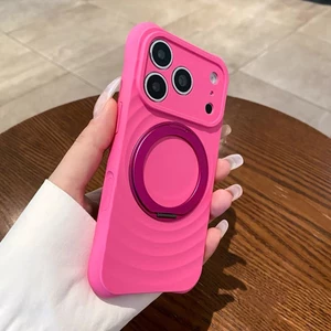 360 Xoay Giá Đỡ Từ Tính Ripple Lỏng Silicon Ốp Lưng Điện Thoại iPhone 17 Pro Max 16 Pro Max Bốn Góc Chống Sốc Bảo Vệ Vỏ