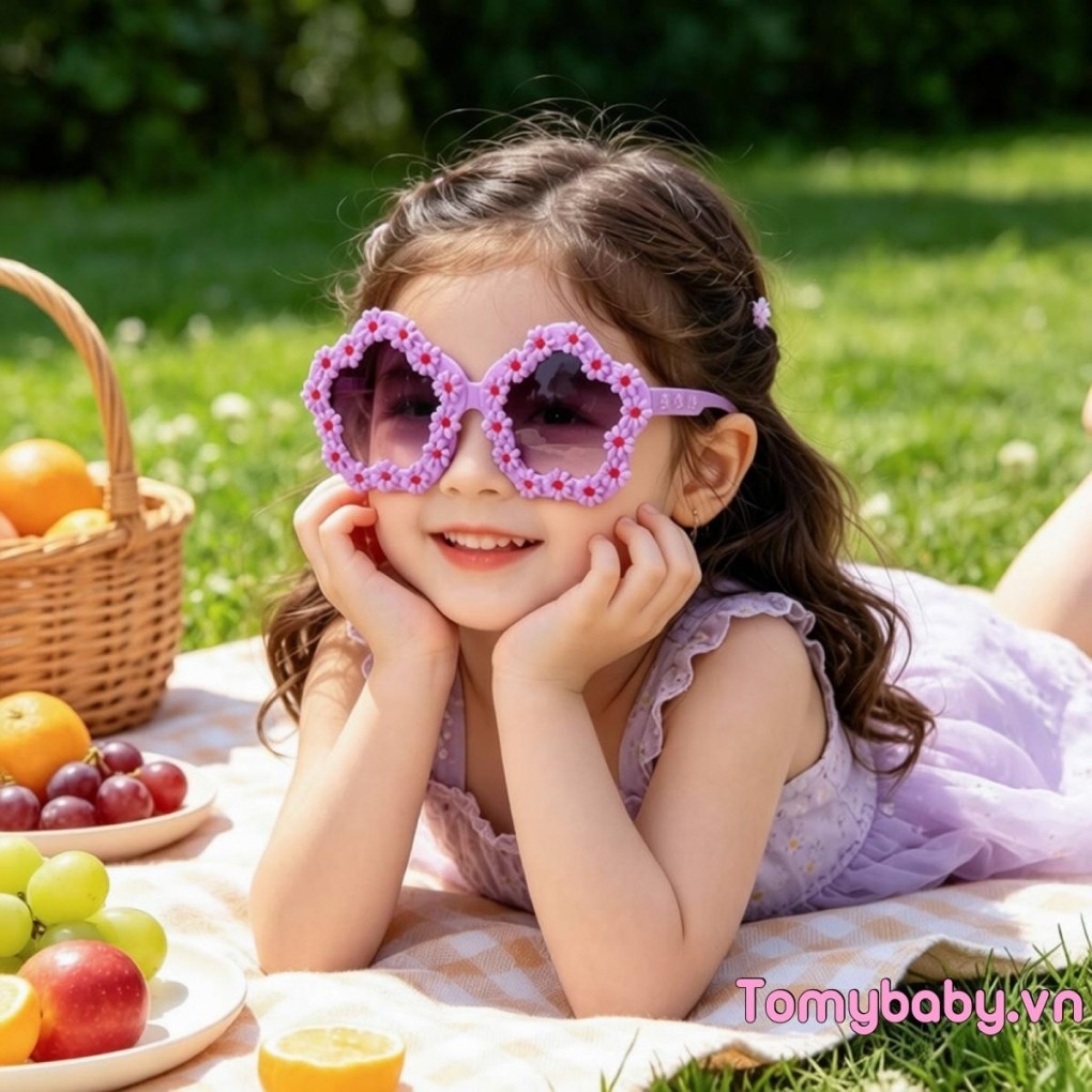 [lpDL] Kính râm Girls Boys Daisy Full Frame Kính râm chống tia cực tím