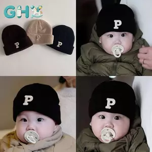 GHX Thu Đông Bé Hatfortable Màu Trơn Mũ Chữ Dễ Thương Mũ Cotton Sơ Sinh 6 Tháng Đến 4 Tuổi Trẻ Sơ Sinh Bonnet VN