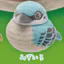 Hàng có sẵn Nhật Bản Qitan Capsule Toy Sparrow Tumbler Flocking Đồ trang trí Đầu dễ thương Xoay được S4B8