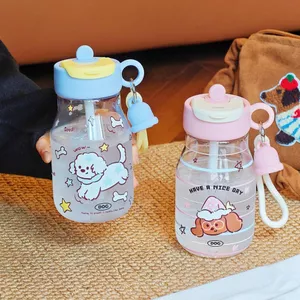 Sinh Viên Hoạt Hình Cốc Nước Uống Đôi Giá Trị Cao Dễ Thương Di Động Cốc Rơm Bé Gái Ngoài Trời Mùa Hè Di Động Cốc Nhựa AIVP