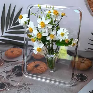 HL Acrylic Khung Ảnh Bình Hoa Thủy Canh Hiện Đại Bình Hoa Để Bàn Giá Đỡ Vật Trang Trí Nhà Quà Tặng Bàn Cưới Trang Trí Trung Tâm LMWU