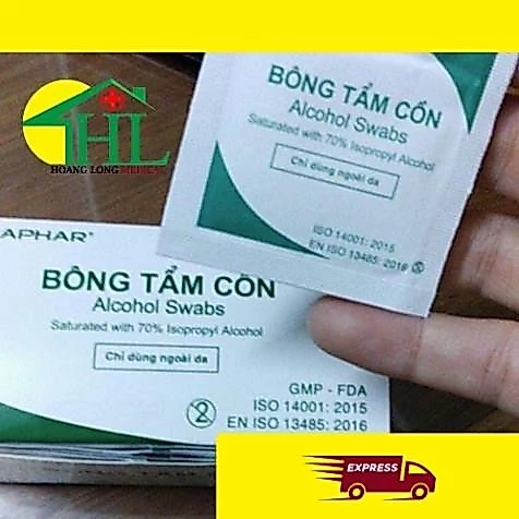 [Hộp 100 Miếng] Gạc Tẩm Cồn Sát Khuẩn, Bông Tẩm Cồn Y Tế, Cồn Khô Alcohol Pads Dùng Trong Y Tế Và Làm Đẹp, Làm móng