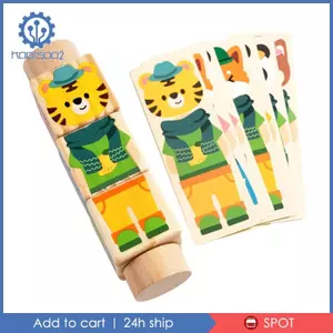 Giáo dục mầm non Khối xoay bằng gỗ Đồ chơi xếp hình giác quan cho trẻ em Hoạt động học tập nhận thức