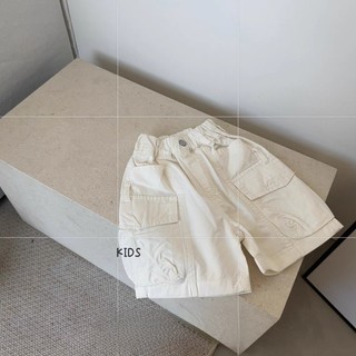 Mùa Hè Bé Gái Cao Cấp Túi Lớn Quần Short Nhật Bản Phong Cách Hàn Quốc Co Giãn Eo Chữ Năm Điểm Quần Thường Ngày