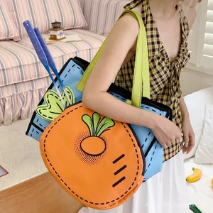 Túi đựng cà rốt chéo Công suất lớn Tote Nữ Thể thao Cầu lông Tennis Túi đeo vai di động dễ thương