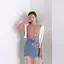 Váy Denim lưng cao không đều phong cách Hàn Quốc mùa hè Váy ôm sát hơn Váy hông chữ A