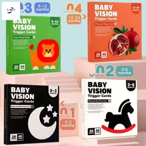 Thẻ kích thích thị giác cho bé màu trắng đen - Flashcards cho trẻ sơ sinh 0-24 tháng tuổi