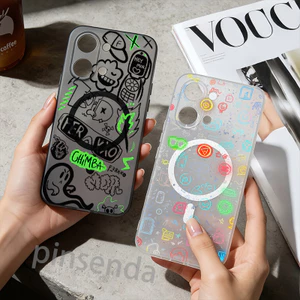Ốp điện thoại từ tính mềm "Graffiti" mỏng cho POCO X8 Pro X7 X6 F8 Redmi Turbo 5 Max Turbo 4 / K90 Max K80 Note 15 Pro 15T / Chống trầy xước / Chống vân tay / Vỏ POCO / Vỏ Redmi