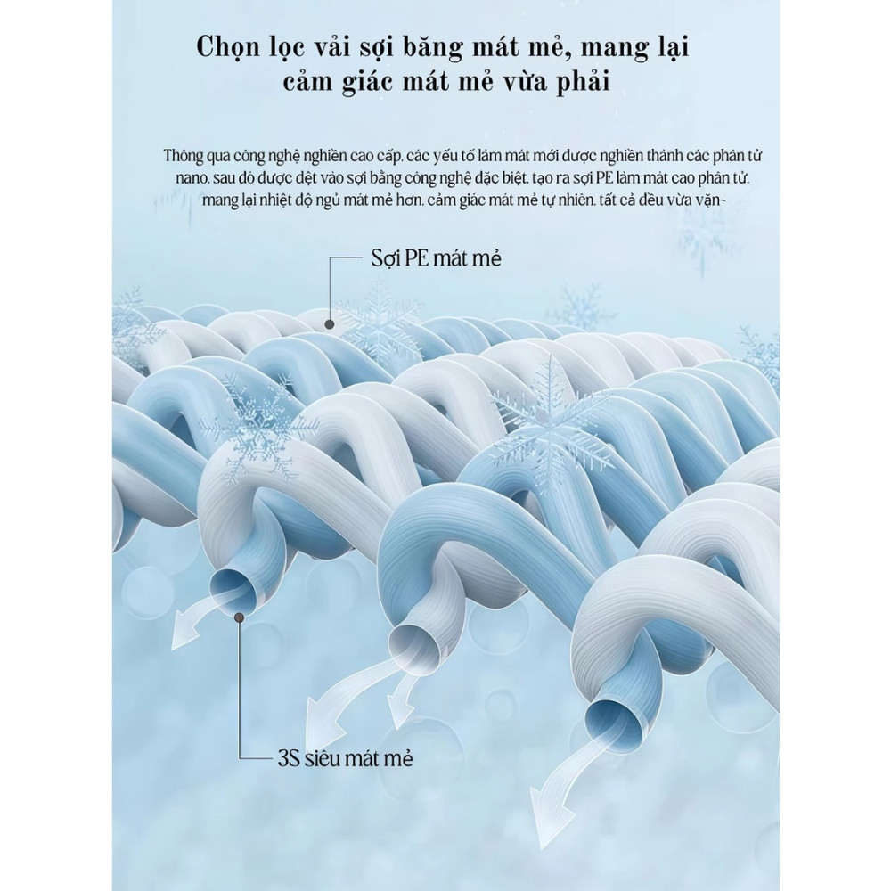 Chiếu Điều Hòa Băng Lạnh Làm Mát Vải Ice Bean Thông Thoáng HOMIE, Ga Trải Giường Chống Bám Bẩn