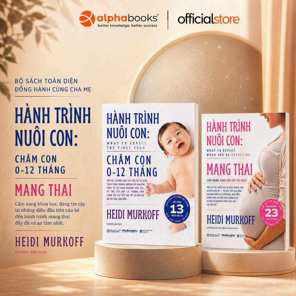 Sách - Lẻ/Combo Hành Trình Nuôi Con: Mang Thai + Chăm Con 0-12 Tháng - Heidi Murkoff (Omega Plus)