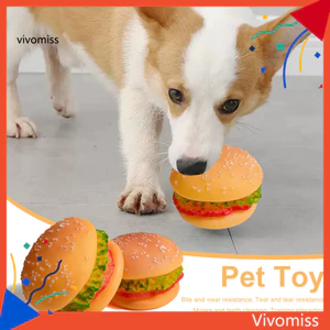 Puppy Hamburger Chew Toy – Đồ chơi chó kêu bằng nhựa Vinyl không độc hại cho răng Thời gian chơi Đồ chơi giải trí răng hàm cho thú cưng bền bỉ cho chó nhỏ đến vừa Đồ chơi thú cưng cho người nhai