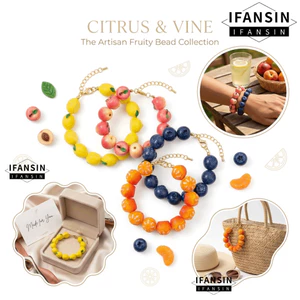 Vòng tay đính cườm trái cây IFANSIN, Vòng đeo tay quyến rũ màu vàng, Vòng tay quyến rũ trái cây vui nhộn hợp thời trang Hạt bóng đầy màu sắc Trang sức cổ tay đính cườm Trang sức đeo tay hàng ngày