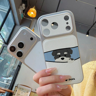 Paws & Peek ỐP đIệN ThoạI Cho IPhone 17/16/PRO Max/15PLUS/14/13/12/11Mạ kim loại kết hợp dán bề mặt da