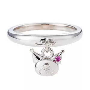S925 Mạ Bạc Sanrio Bạn Gái Nhẫn Toàn Thân Bạc Kuromi Giai Điệu Nhẫn Bạc Cặp Đôi Bạn Gái Quà Tặng
