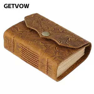 GETVOW Viết Sổ Tay, Vintage 320 Trang Da Ràng Buộc, Sketchbook Tạp Chí Kraft Trang Da Hàng Ngày Notepad Văn Phòng