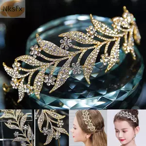 Vương miện cưới NKSFX, Băng đô pha lê cô dâu thủ công, Phụ kiện tóc sang trọng Vòng tóc đính đá