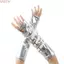 WEETW Dark Gothic Arm Covers, Khóa kim loại Nhẹ Punk Arm Tay áo, Dây đeo cổ tay thời trang Màu trơn Ngón tay nửa tay Găng tay dạo phố
