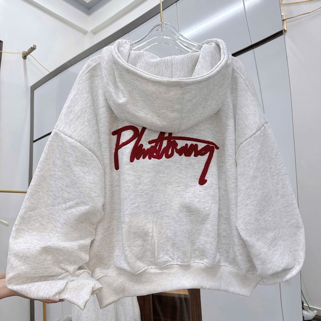Áo khoác nỉ hoodie unisex rộng form, nhiều màu sắc nam nữ, tay phồng, thiết kế lá cờ Mỹ thoitrangthubio
