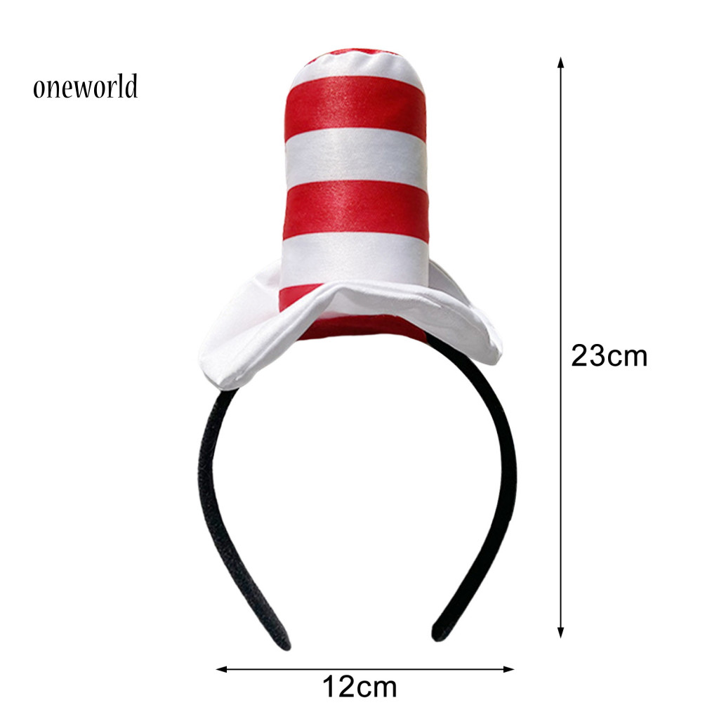 Một thế giới| Dr Seuss Băng Đô Sách Theo Chủ Đề Băng Đô Dr Seuss Mèo Băng Đô Đỏ Trắng Sọc Mũ Cho Trường Học Tiệc Halloween Cosplay