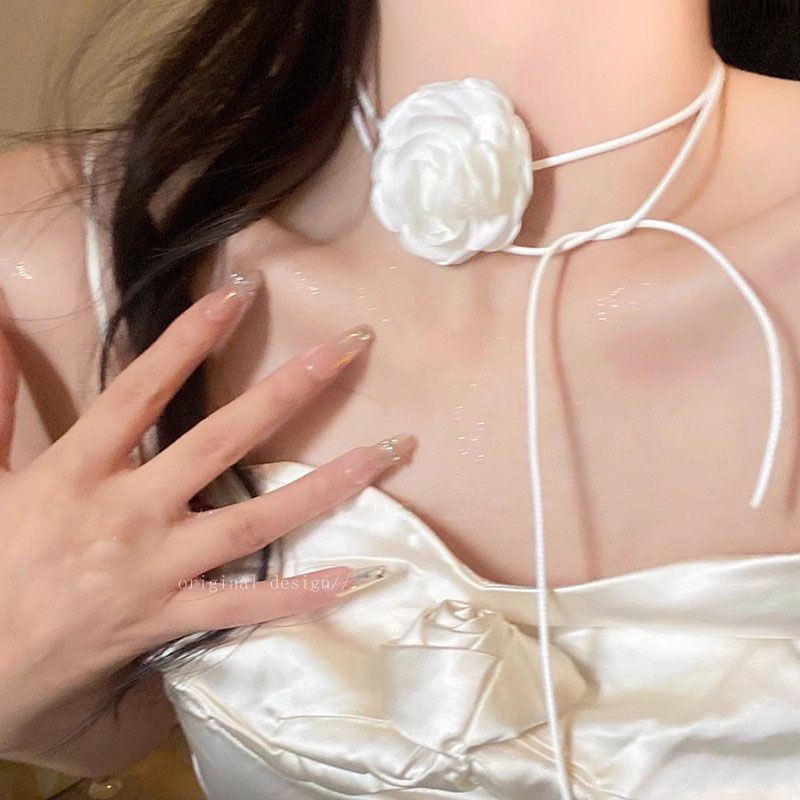 Chocker ngọc trai hoa hồng sang trọng nhẹ nhàng, phù hợp cho nữ