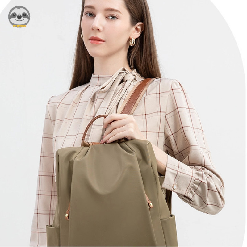 Phong cách Nhật Bản Phong cách Muji / Ba lô du lịch thông thường bằng vải Oxford / Ba lô nữ màu trơn nhạt / Túi đi học phù hợp với sức chứa lớn / Túi đi học sổ tay làm việc