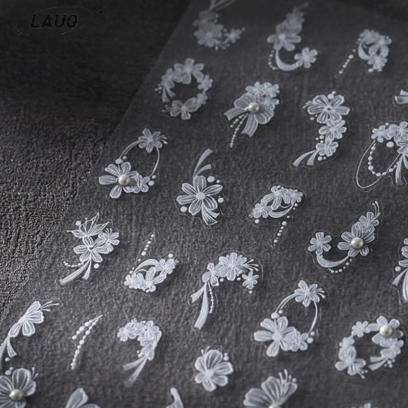 Springevenstar Nơ Hoa Decal Móng Tay Siêu Mỏng Tự Dính Trang Trí DIY