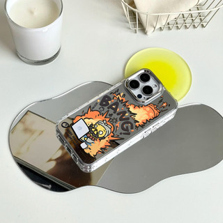 Ốp điện thoại hình con lợn quỷ và cóc quỷ cho iPhone 16 / 15 / 14 / 13 / 12 / 11 / PRO MAX / MINI / PLUS / X / XR gương bảo vệ lỗ lớn chống rơi và chống sốc