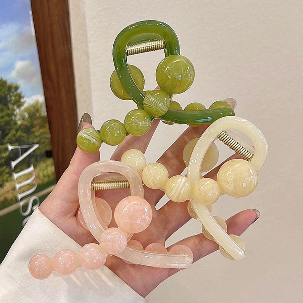 Kẹp Móng Vuốt Tóc Nữ Có Hạt Tròn, Chống Trơn Trượt Phù Hợp Tóc Dày Và Mỏng