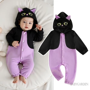Bé Gái / Bé Trai Áo liền quần Tay Dài Có Mũ Trùm Đầu Mèo Trang Phục Hóa Trang Halloween Quần Áo