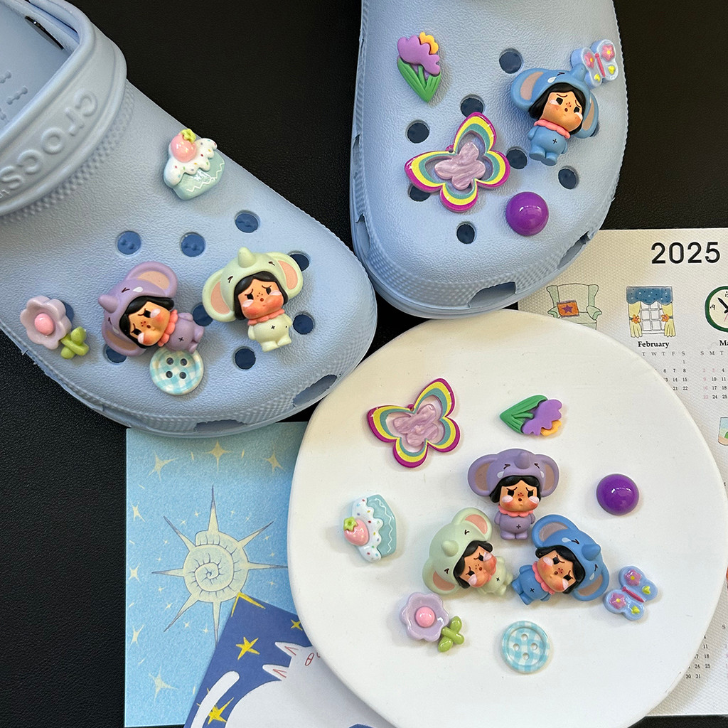Phụ kiện hoa giày Pop Mart tự làm, hoạt hình dễ thương cho Crocs cao cấp, cảm giác cao cấp, tháo rời, phù hợp cho lỗ giày Busch