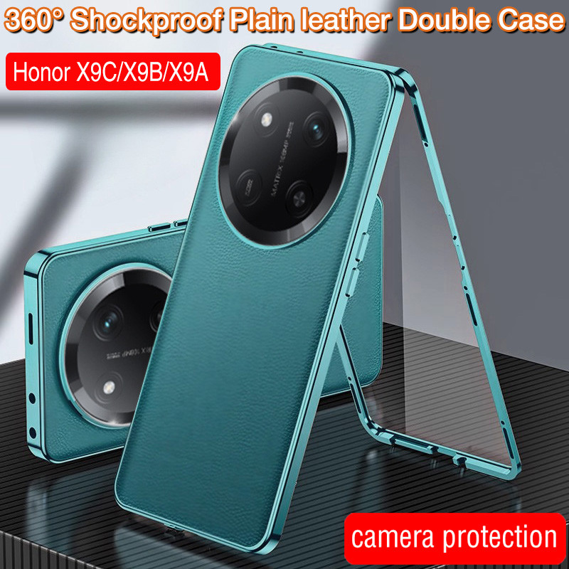 Dành Cho Honor X9C X9c smart X9B X9A X 9c 9b 9A HonorX9B HonorX9c 5G 4G 2025 Thời Trang Sang Trọng Da Trơn Lật Bìa Cứng Vỏ Kính Cường Lực Đôi Vỏ Điện Thoại Chống Sốc Camera
