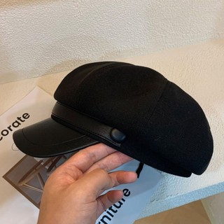 Mũ newsboy có thể điều chỉnh, chống gió, kiểu dáng đơn sắc ấm áp