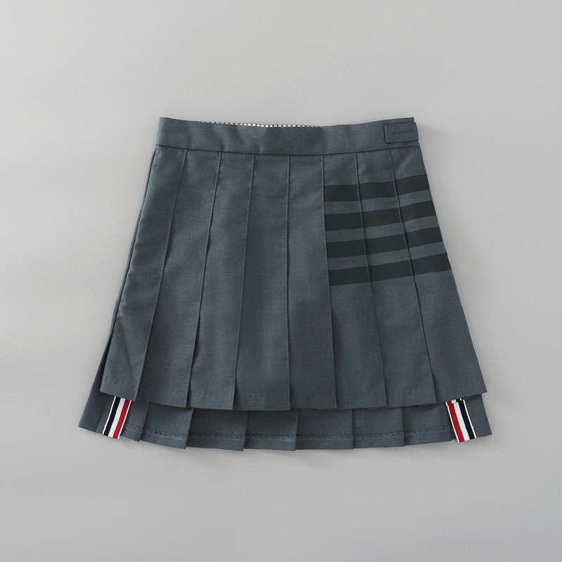 thombrowne Cyndi Wang Same Style Set1840Front Short Back Long Four-Bar Pleated Skirt