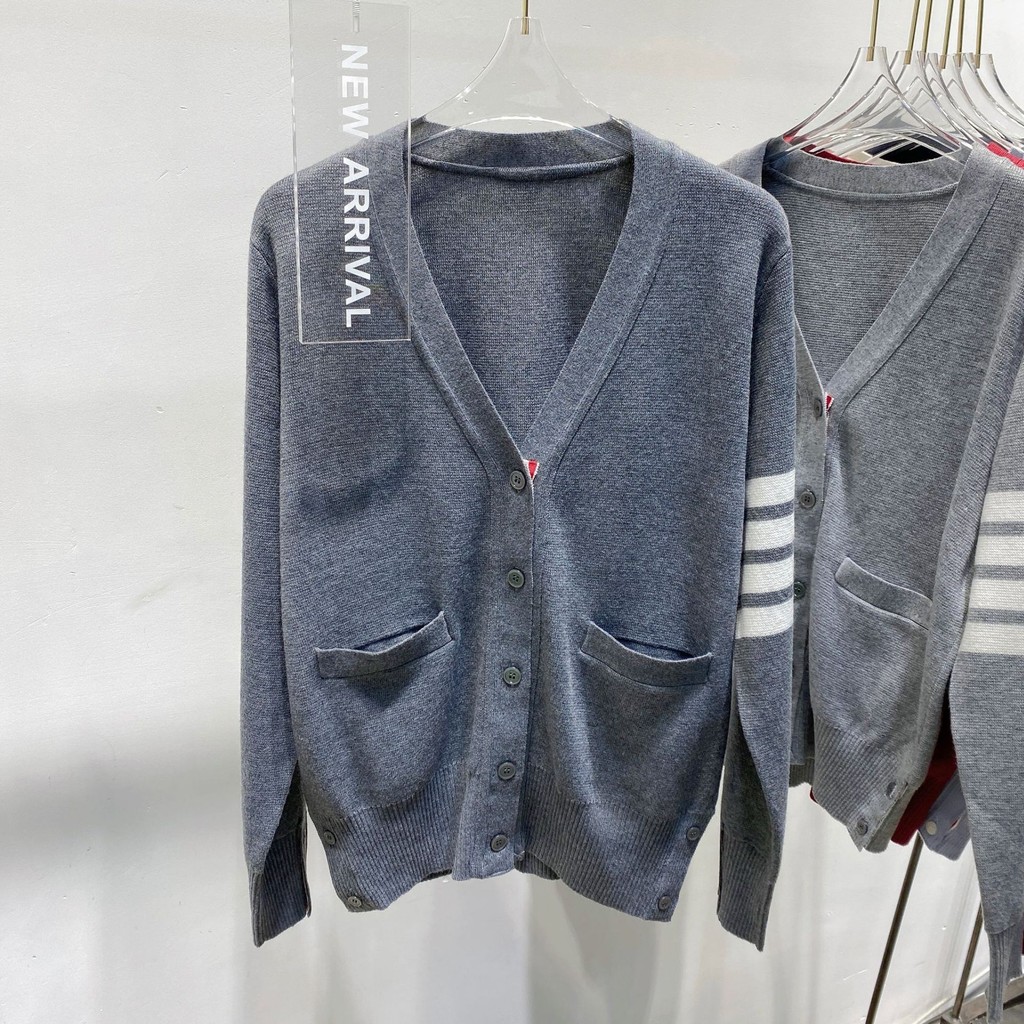 thombrowne 1295Five-button Solid Color Cardigan Sweater Knit V Long-sleeve Jacket with Collar Same Style