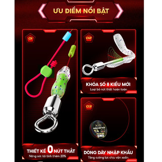 Trục câu không nút thắt RICE FISHING loại bỏ nút thắt 2 đầu tăng sức tải phiên bản 2025 DC-26