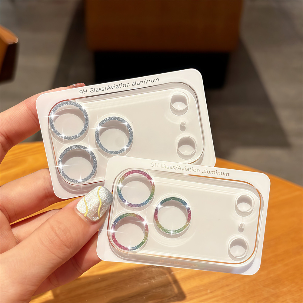 Phim bảo vệ camera điện thoại trong suốt lấp lánh tích hợp cho iPhone 17 pro max 16 15 11 12 13 14 Pro Max Air 16 plus Phim bảo vệ màn hình ống kính cho ống kính máy khoan flash