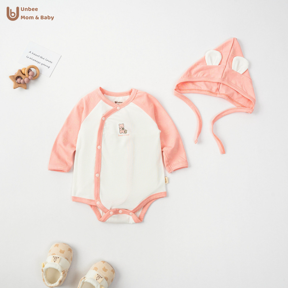 Set bodychip dài tay bé trai bé gái UNBEE 3 món chất Rayon - Bodysuit cho bé trai bé gái